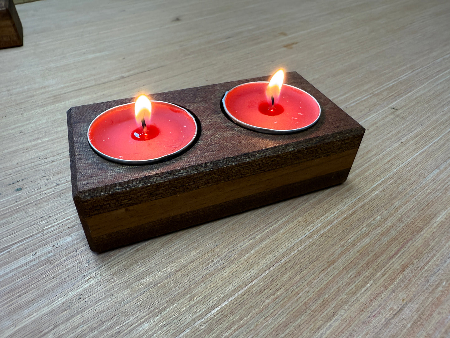 Four Handmade Hardwood Tea Light Holder
